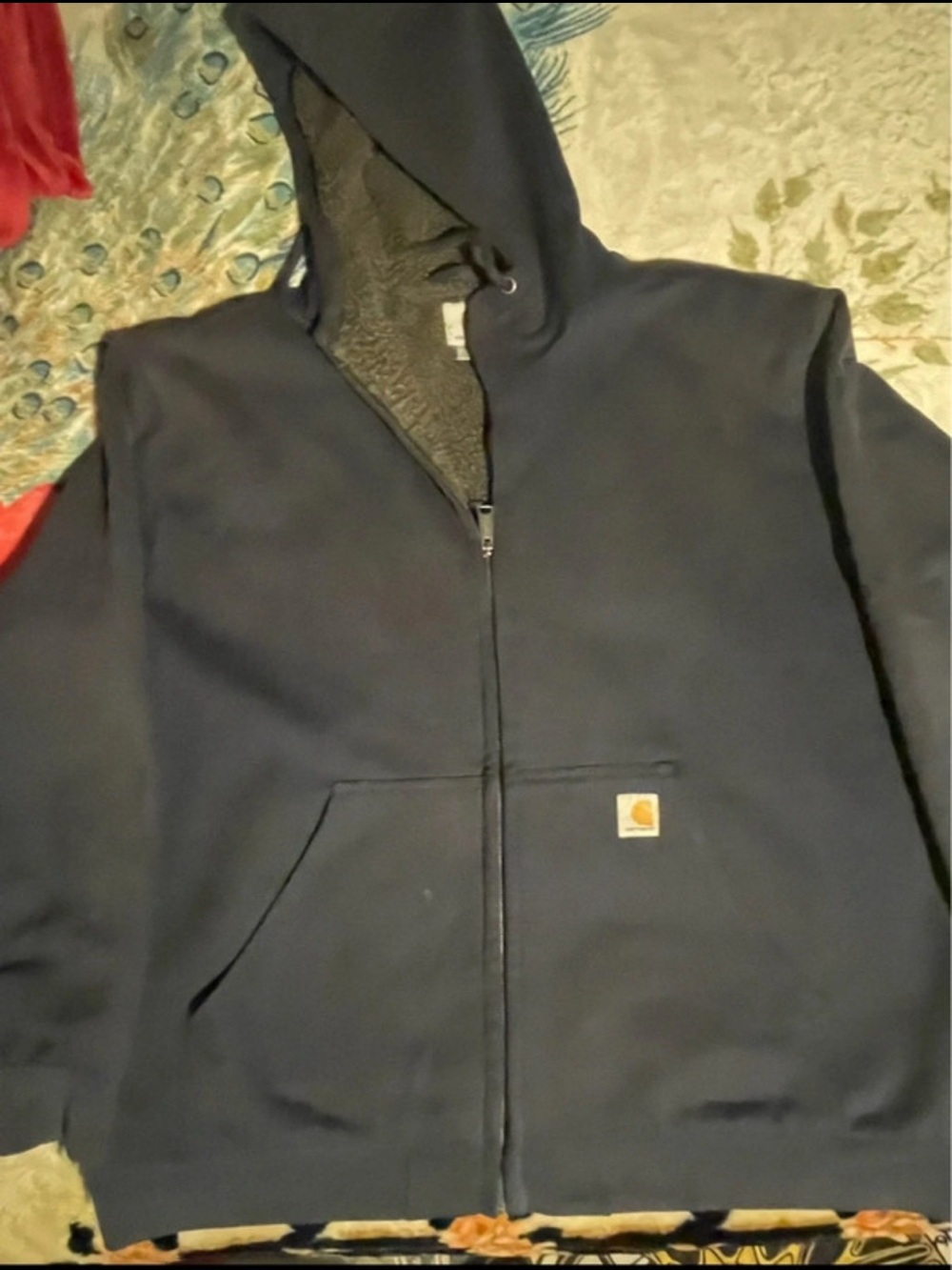 Carhartt Navy Sherpa-Lined Full Zip Hoodie